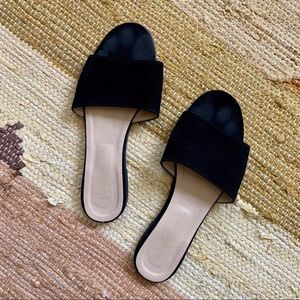 *NICCOLO VACARI* Black Genuine Suede Mules